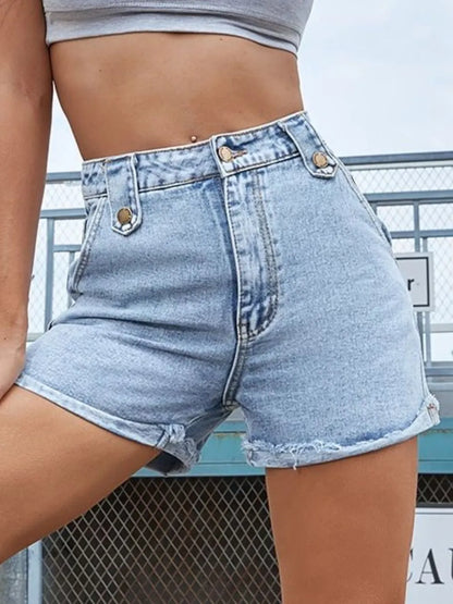 Shorts vaqueros con dobladillo sin rematar