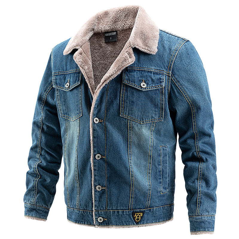 Denim jacket With Plush and Thick coat for Men's