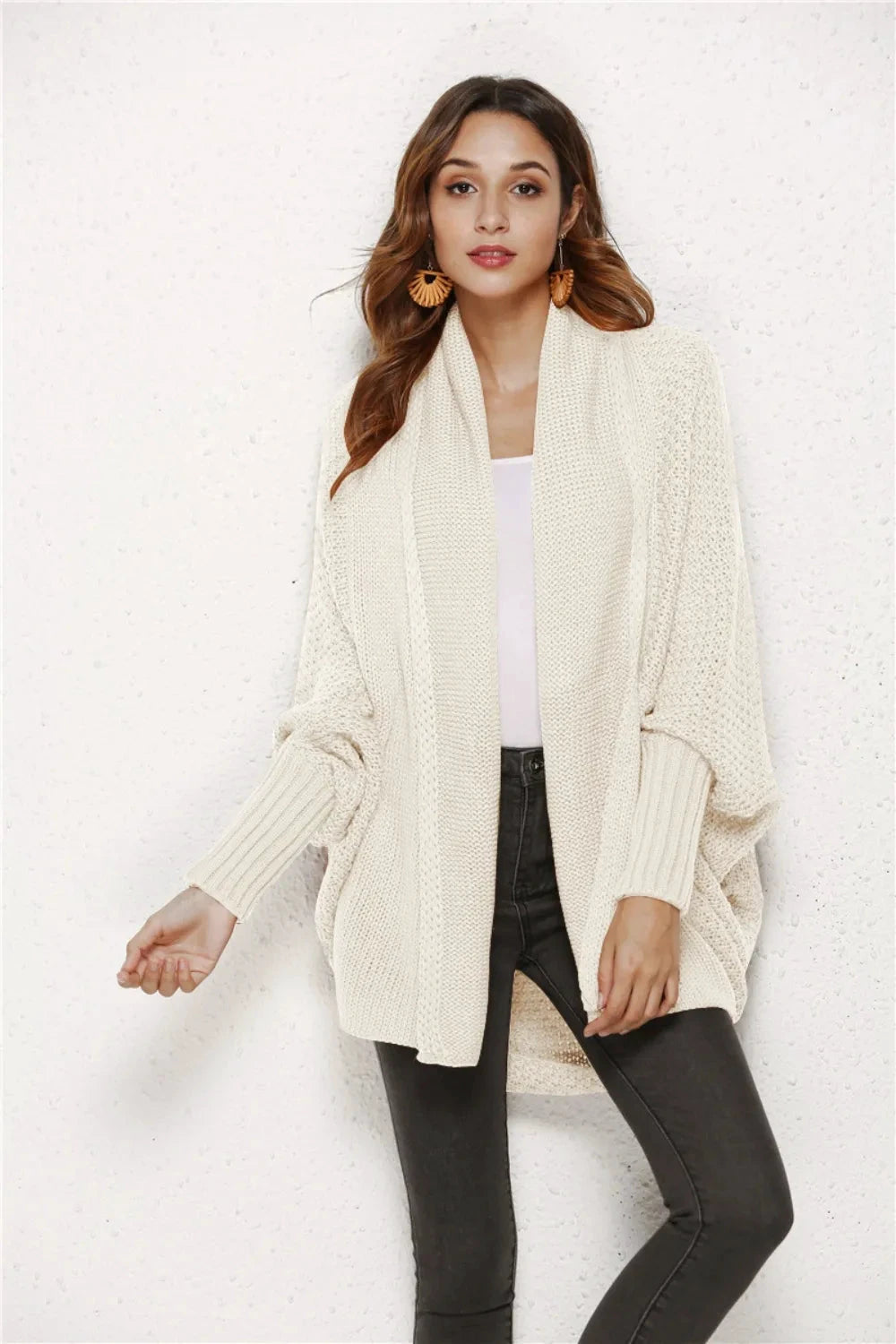 Angel Wings Open Front Batwing Sleeve Cardigan by Trendsi