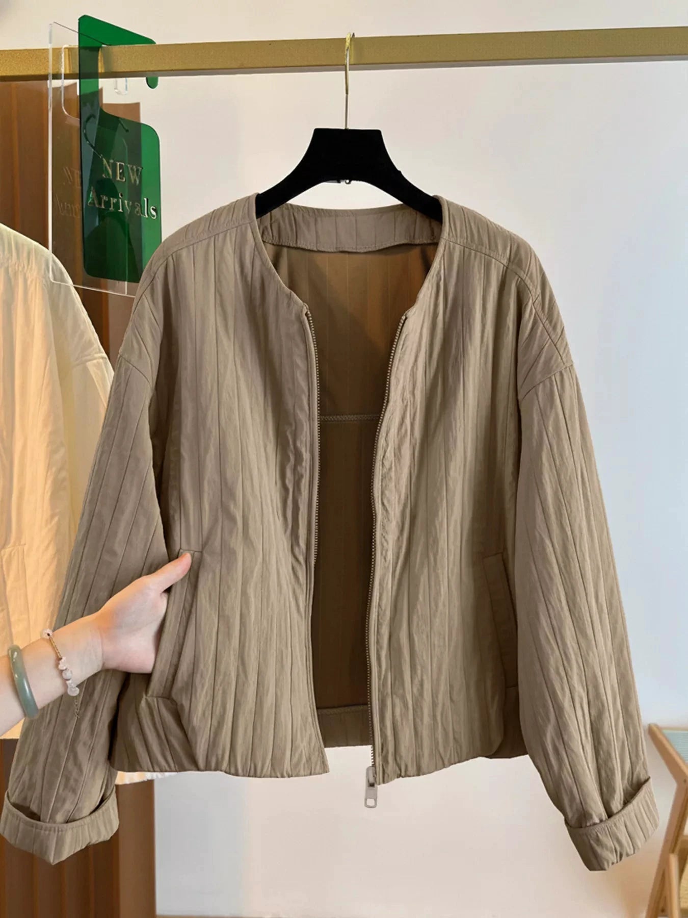 Zip Up Lightweight Jacket by Trendsi