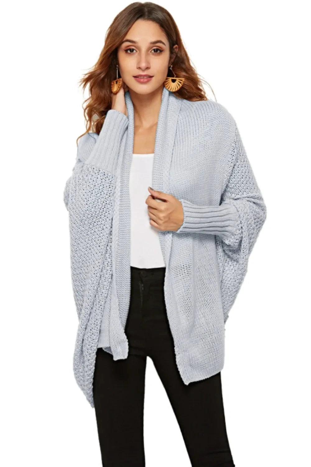 Angel Wings Open Front Batwing Sleeve Cardigan by Trendsi