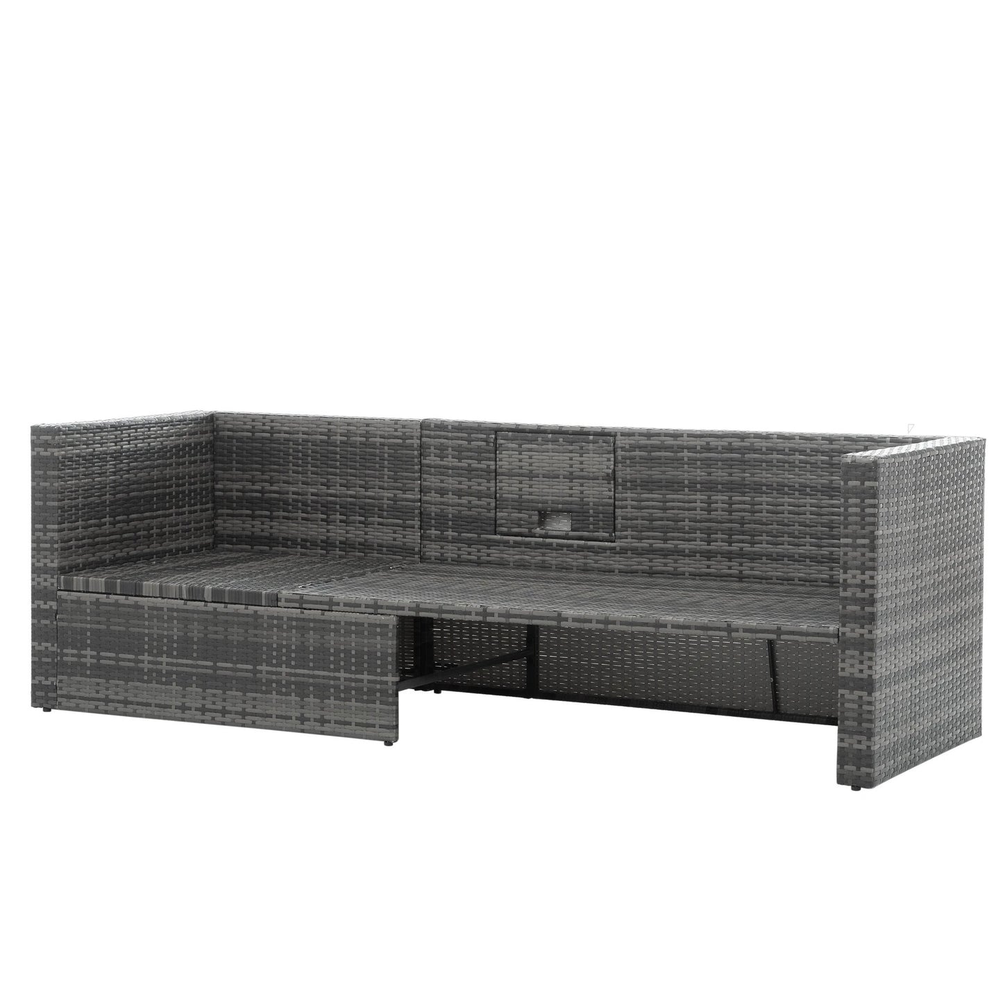 Patio Furniture, Outdoor Furniture, Seasonal PE Wicker Furniture,5 Set Wicker Furniture With Plywood Coffee Table by eprolo