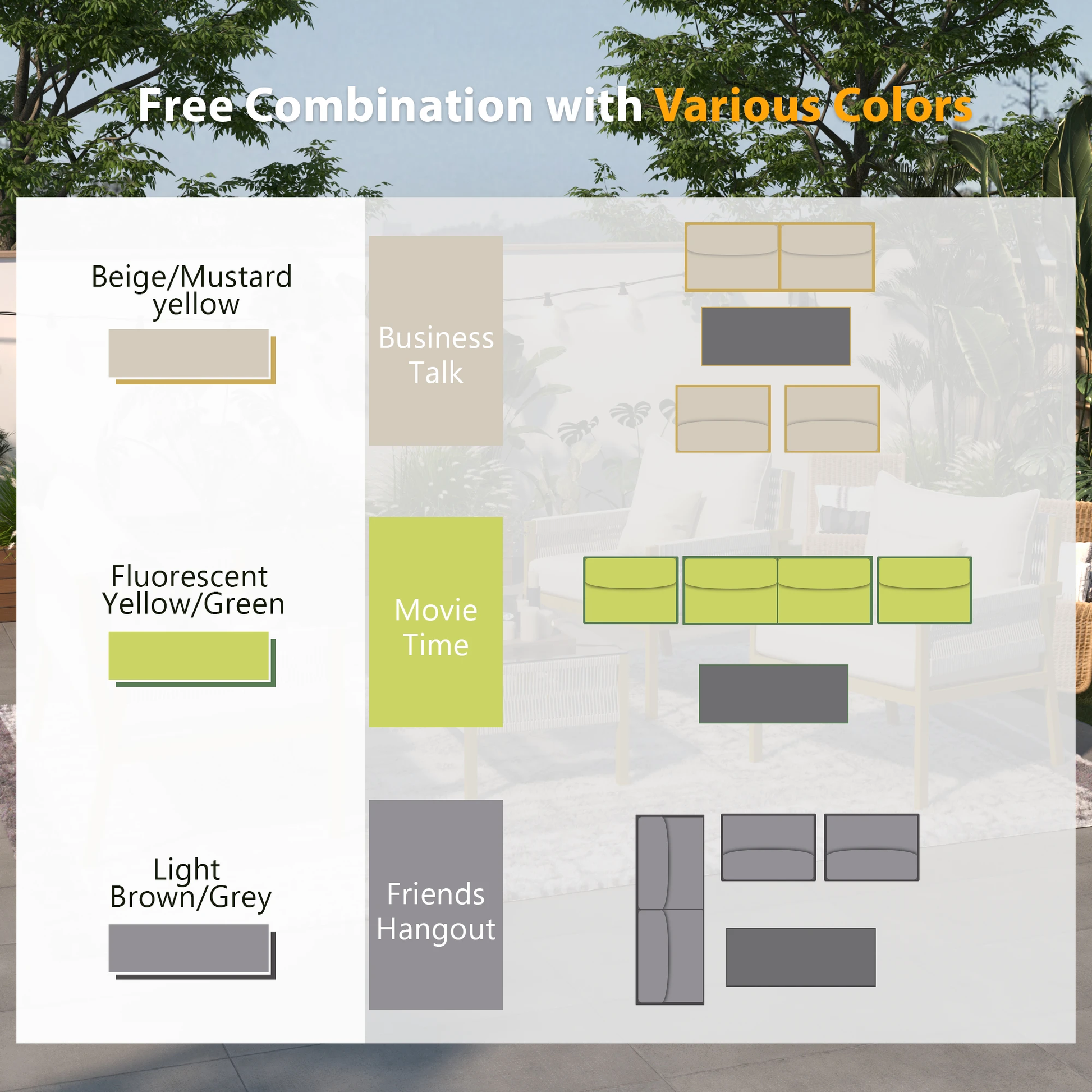 Outdoor Furniture with Tempered Glass Table by eprolo
