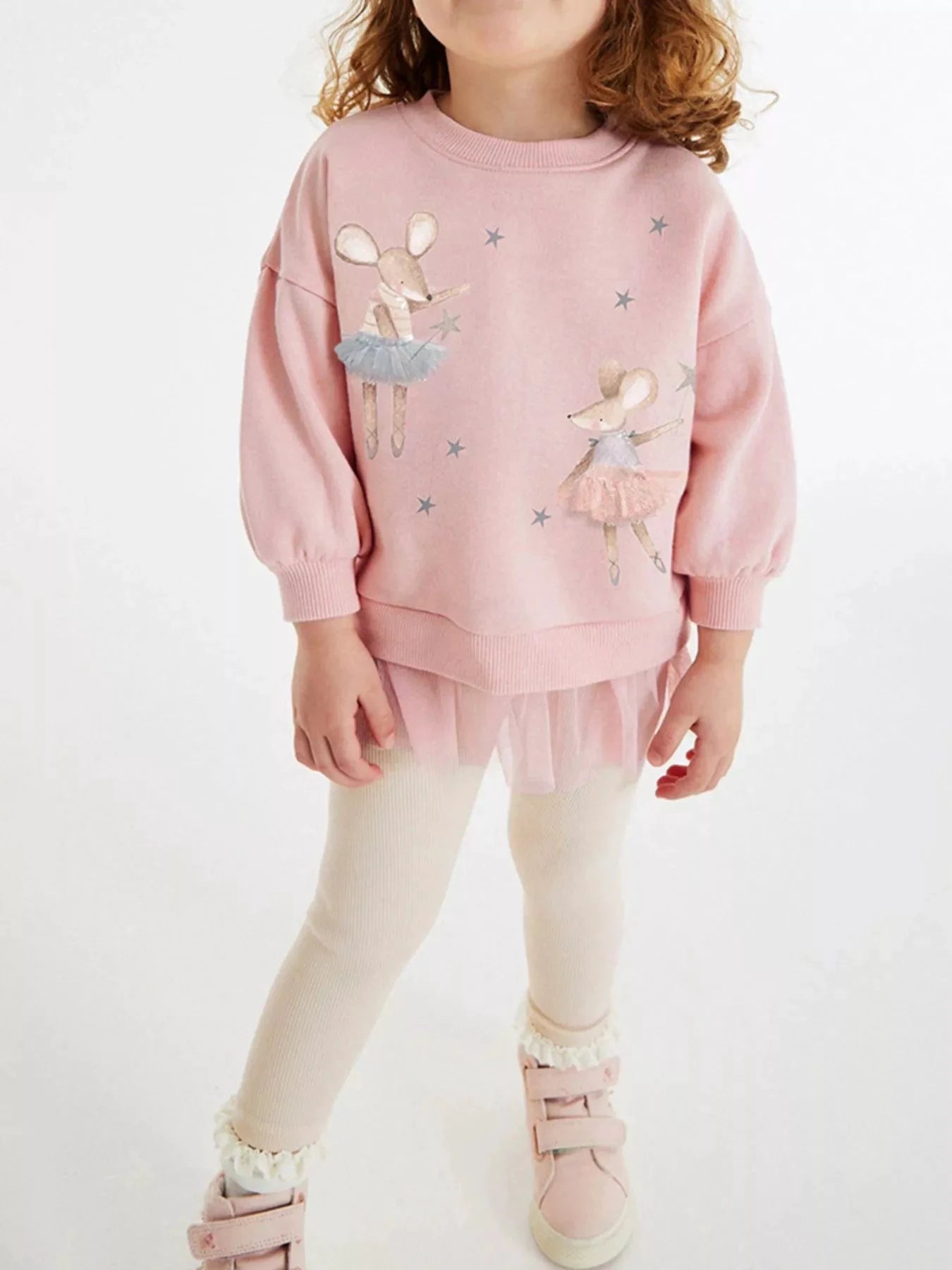 Children's Ballerina Mouse Sweatshirt & Leggings Set by Trendsi