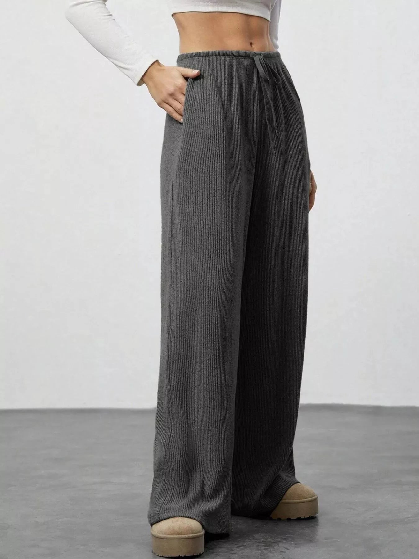 Relaxed Fit Drawstring Pants by Trendsi