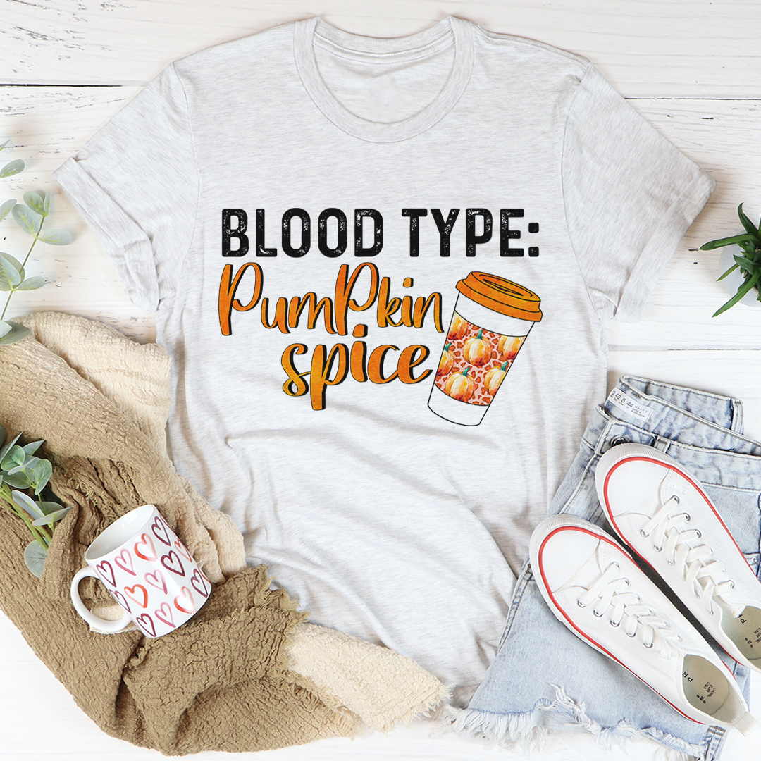 Blood Type Pumpkin Spice Graphic Tee USA Made