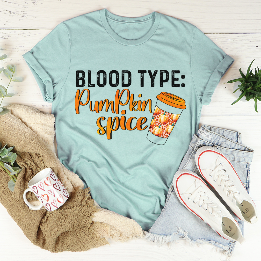 Blood Type Pumpkin Spice Graphic Tee USA Made
