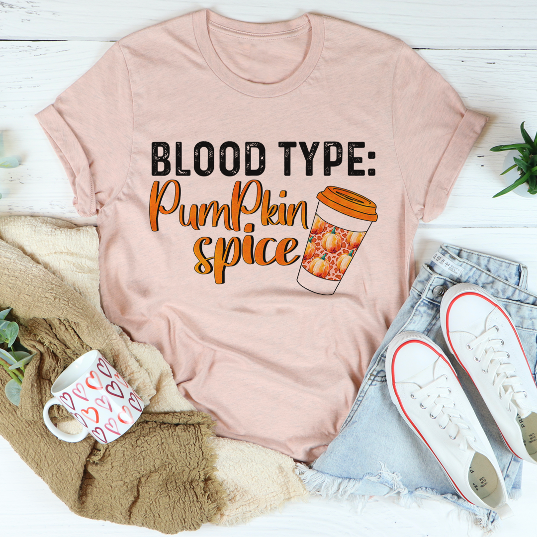Blood Type Pumpkin Spice Graphic Tee USA Made