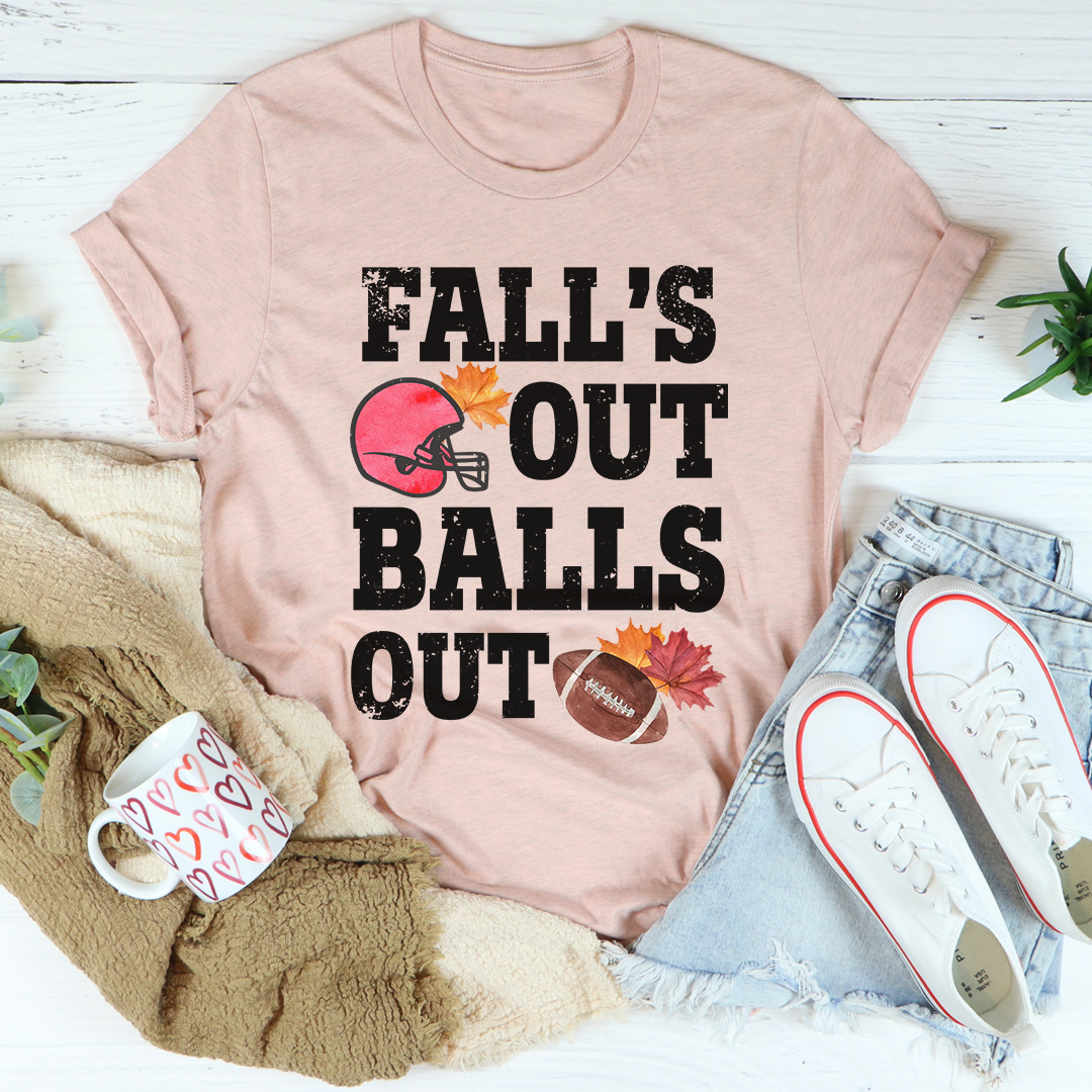 Fall's Out USA Made 100% Soft Cotton T-Shirt Ball Out Tee