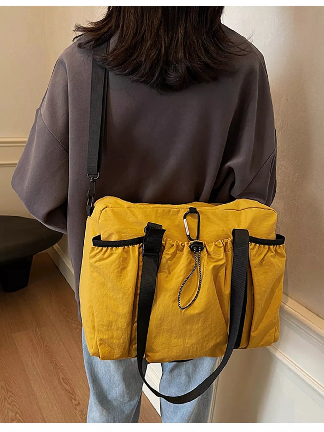 Canvas Travel Duffel Bag by Trendsi