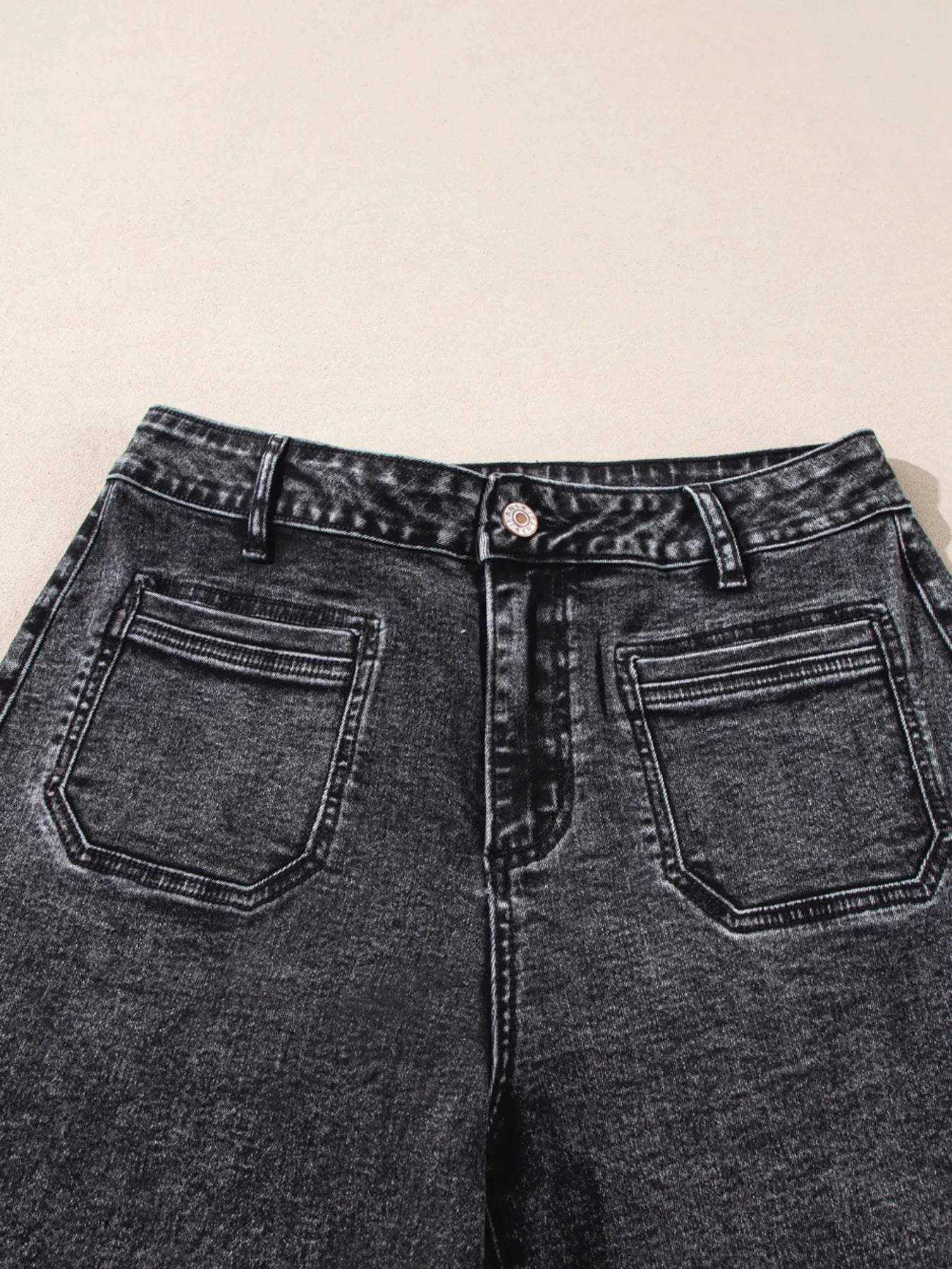 High-Waisted Wide Leg Washed Jeans by Trendsi