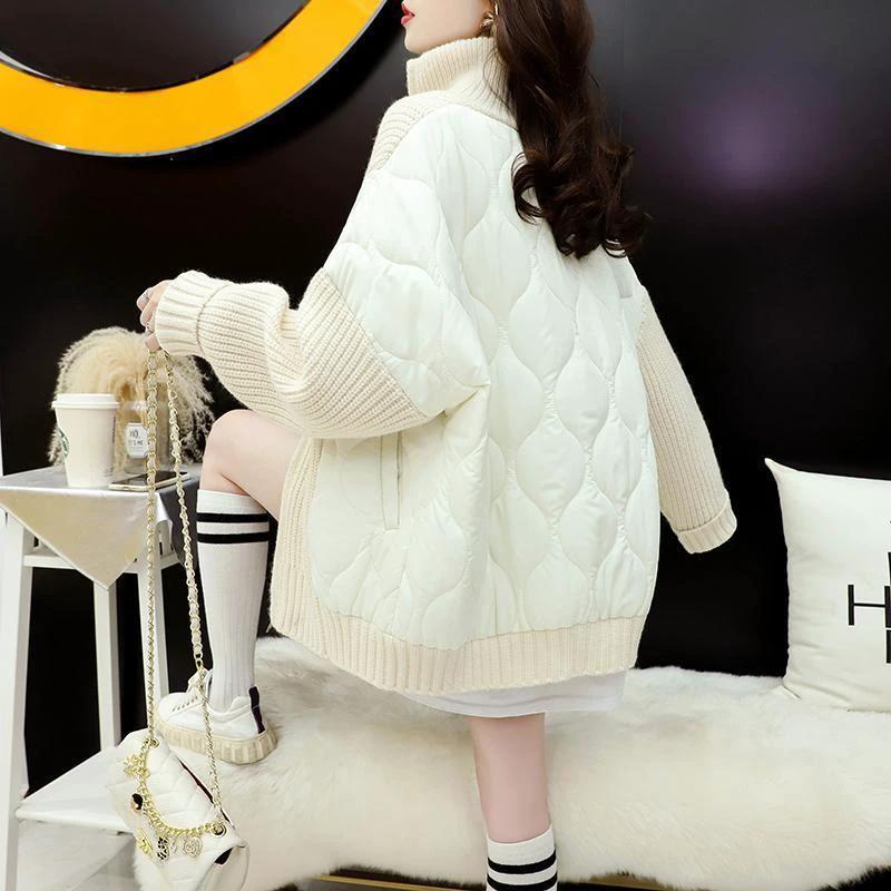 Klein Blue Knit Cardigan for Women, Autumn/Winter Loose Lazy Style Thickened Sweater Coat by eprolo