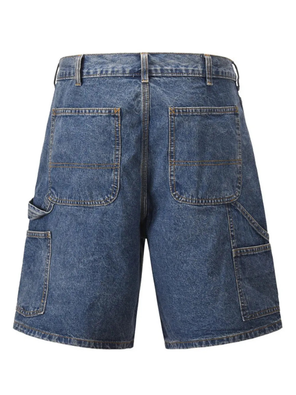 Bermudas en denim délavé pour hommes