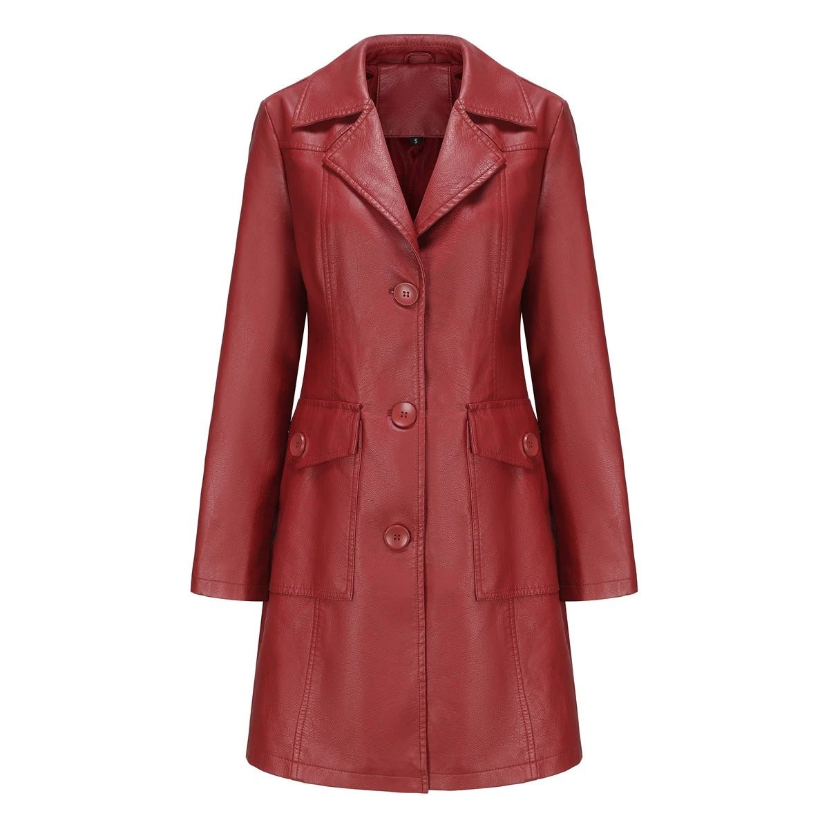 Long Leather Trench Coat Fashionable Outerwear For Women by AdTec