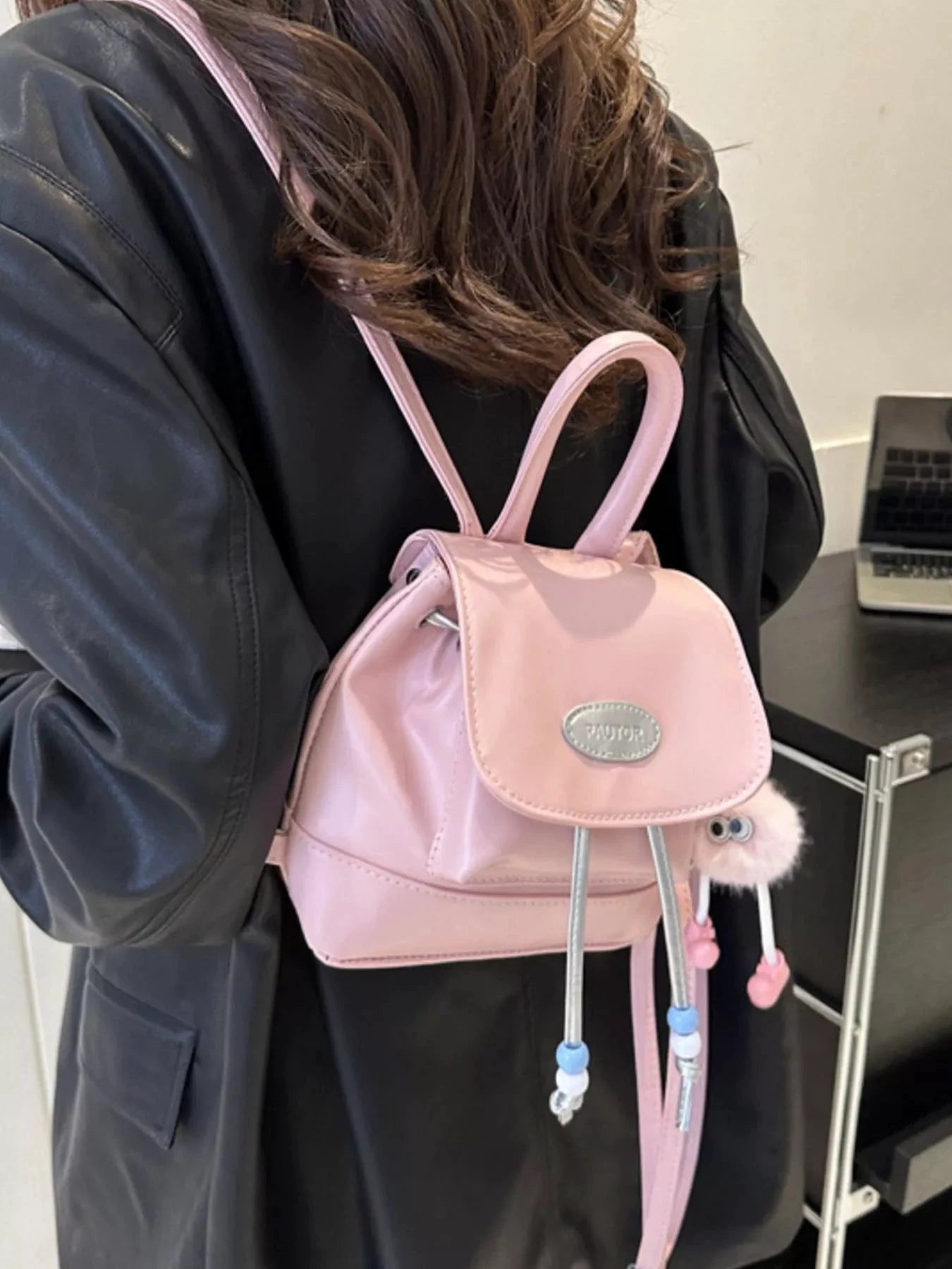 Mini Leather Drawstring Backpack Bag by Trendsi