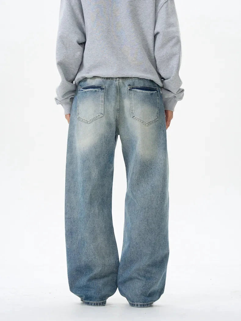 Men's Wash Wide Leg Jeans by Trendsi