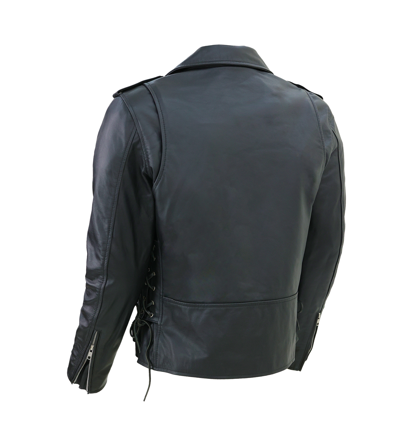 Blouson de motard pour homme en cuir d'agneau de qualité supérieure avec fermeture éclair