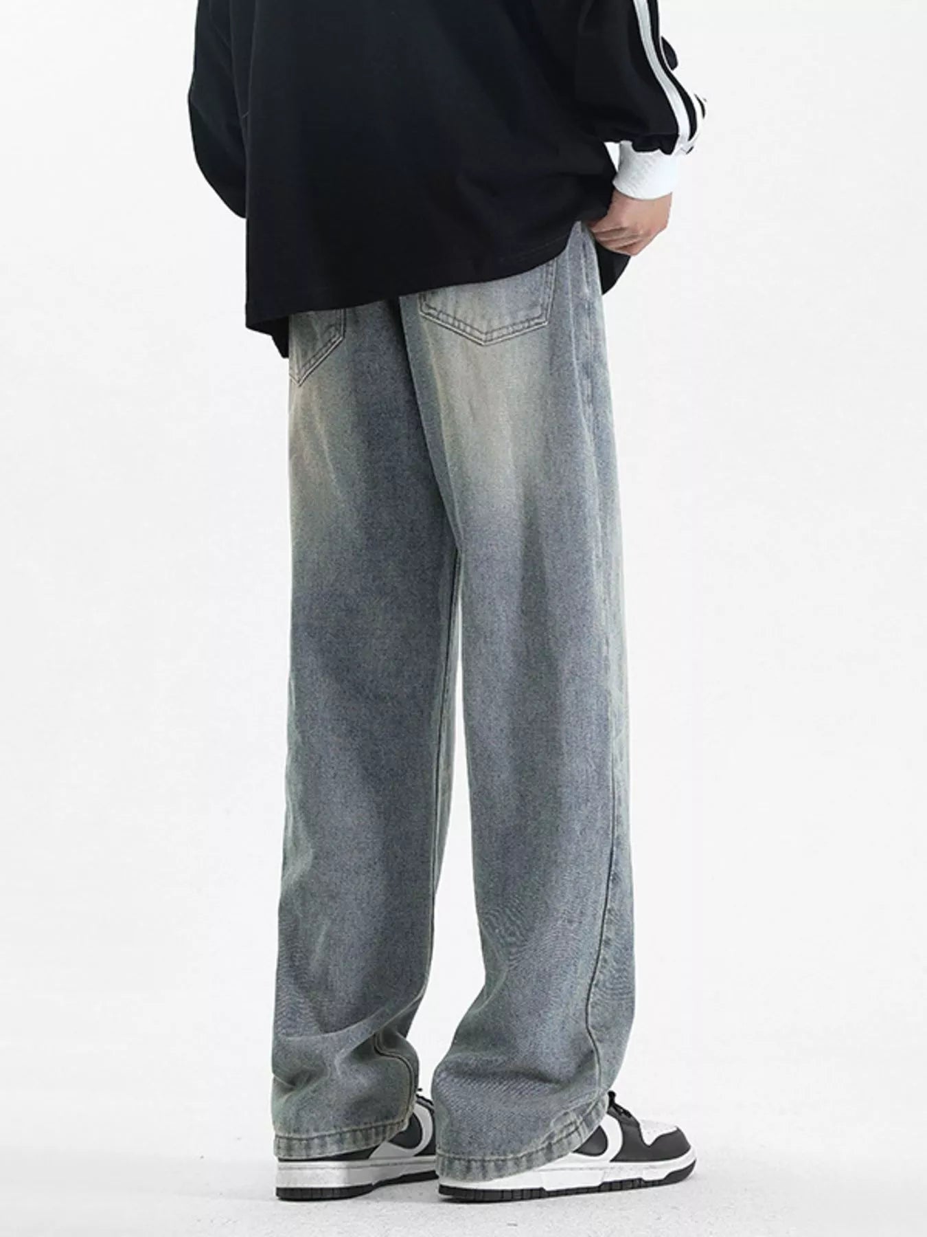 Men's Full Size Wash Loose Fit Jeans Plus Size by Trendsi