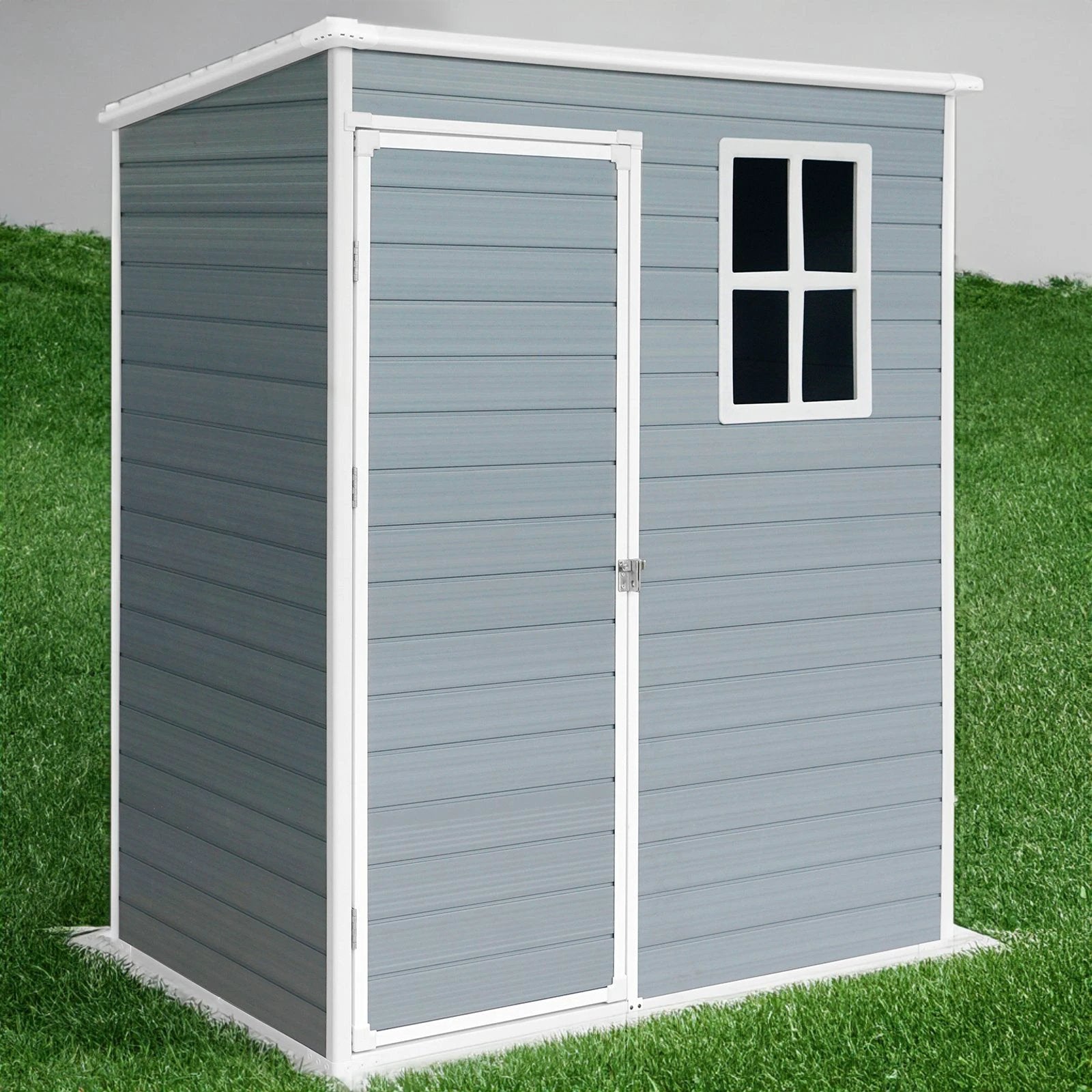 5x3ft Resin Outdoor Storage Shed Kit-Perfect to Store Patio Furniture Grey by eprolo