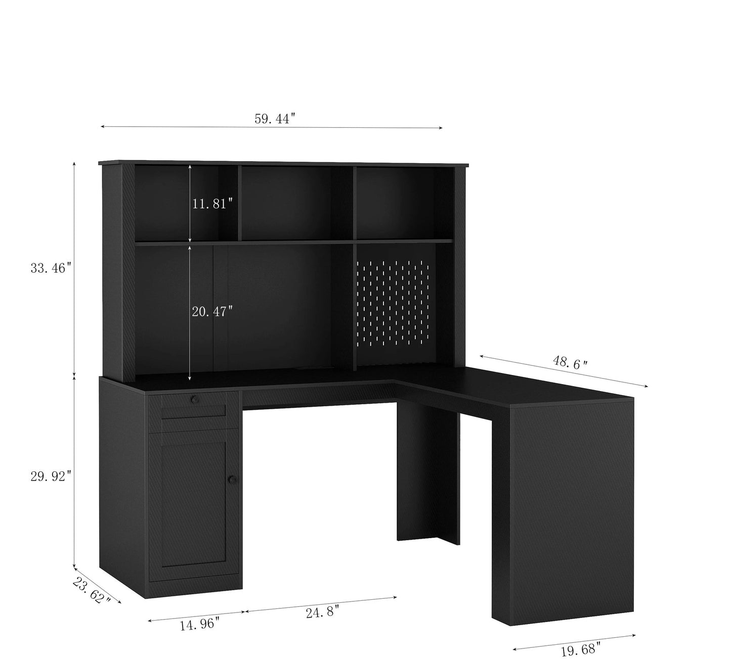 Writing desk with drawer bookshelf and charger, modern L-shaped desk with storage space, corner gaming computer desk by eprolo
