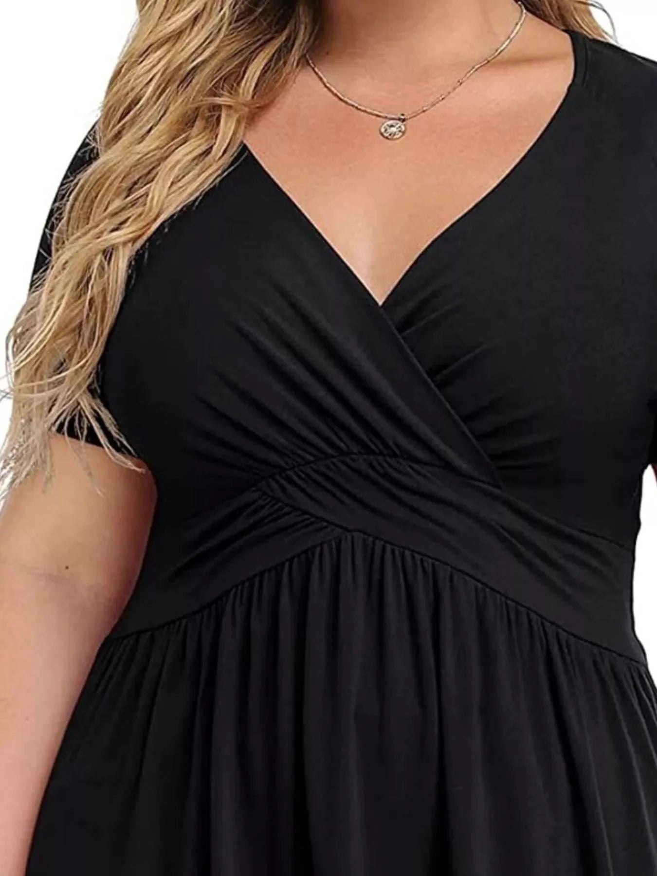 Plus Size Surplice Short Sleeve T-Shirt by Trendsi