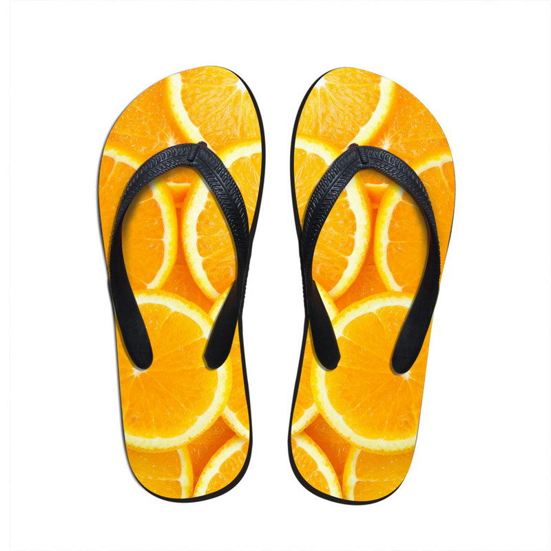 Men Women Customized Picture Summer Fruit Colorful Beach Flip-flops
