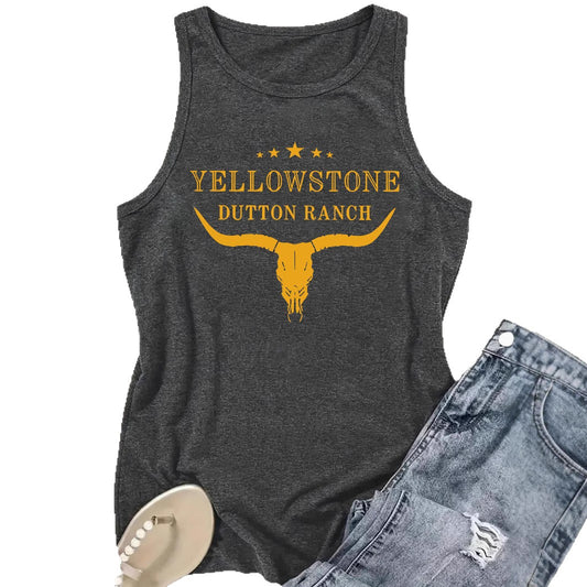 Western denim printed vest