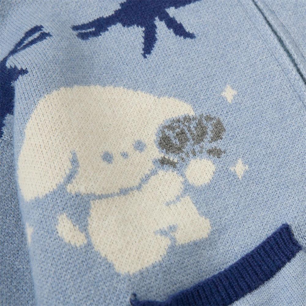 Cartoon Jacquard Loose Collar Knitted Shirt by eprolo