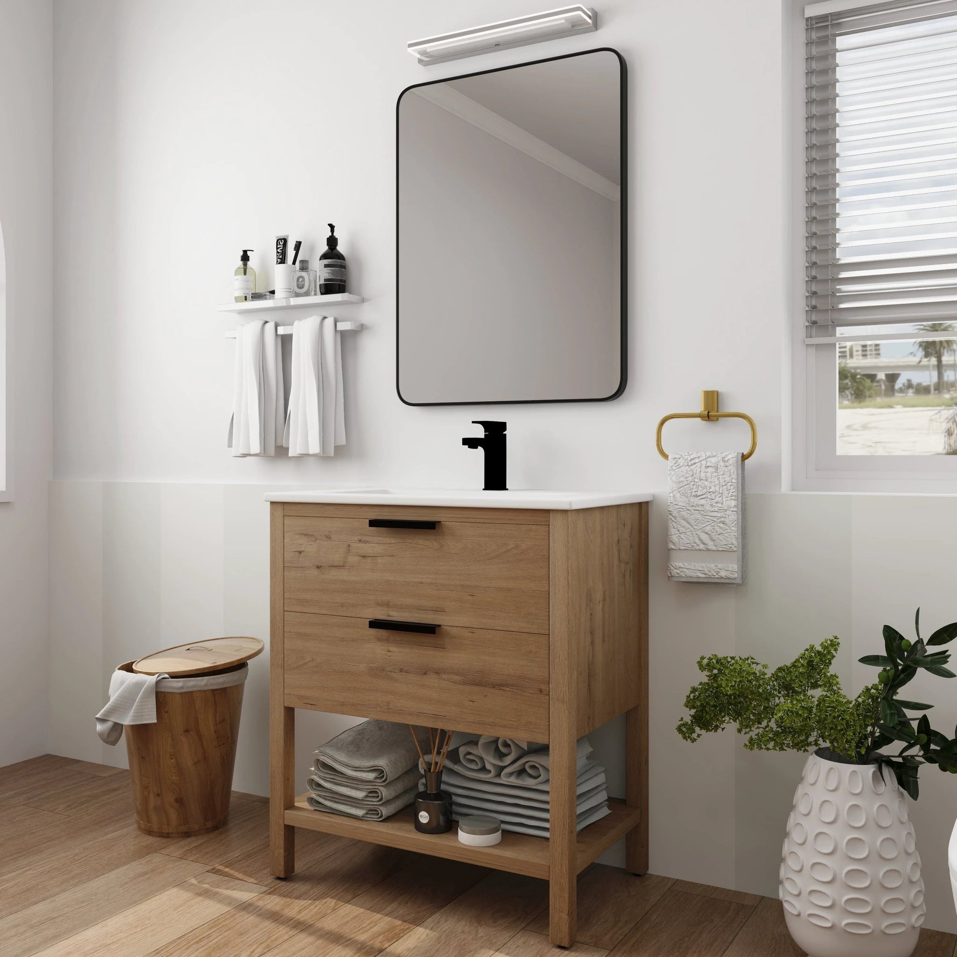 30 Inch Bathroom Vanity Plywood With 2 Drawers-BVB01030IMO-BL9075B by eprolo
