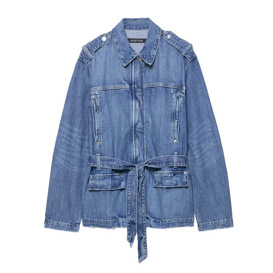 Long denim jacket