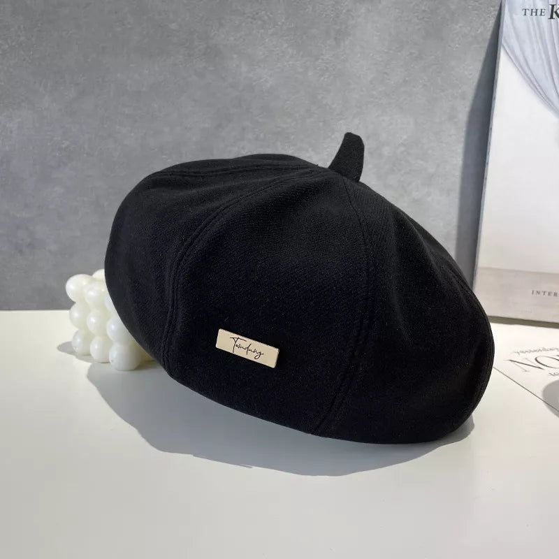 Classic Solid Color Beret Hat by Trendsi