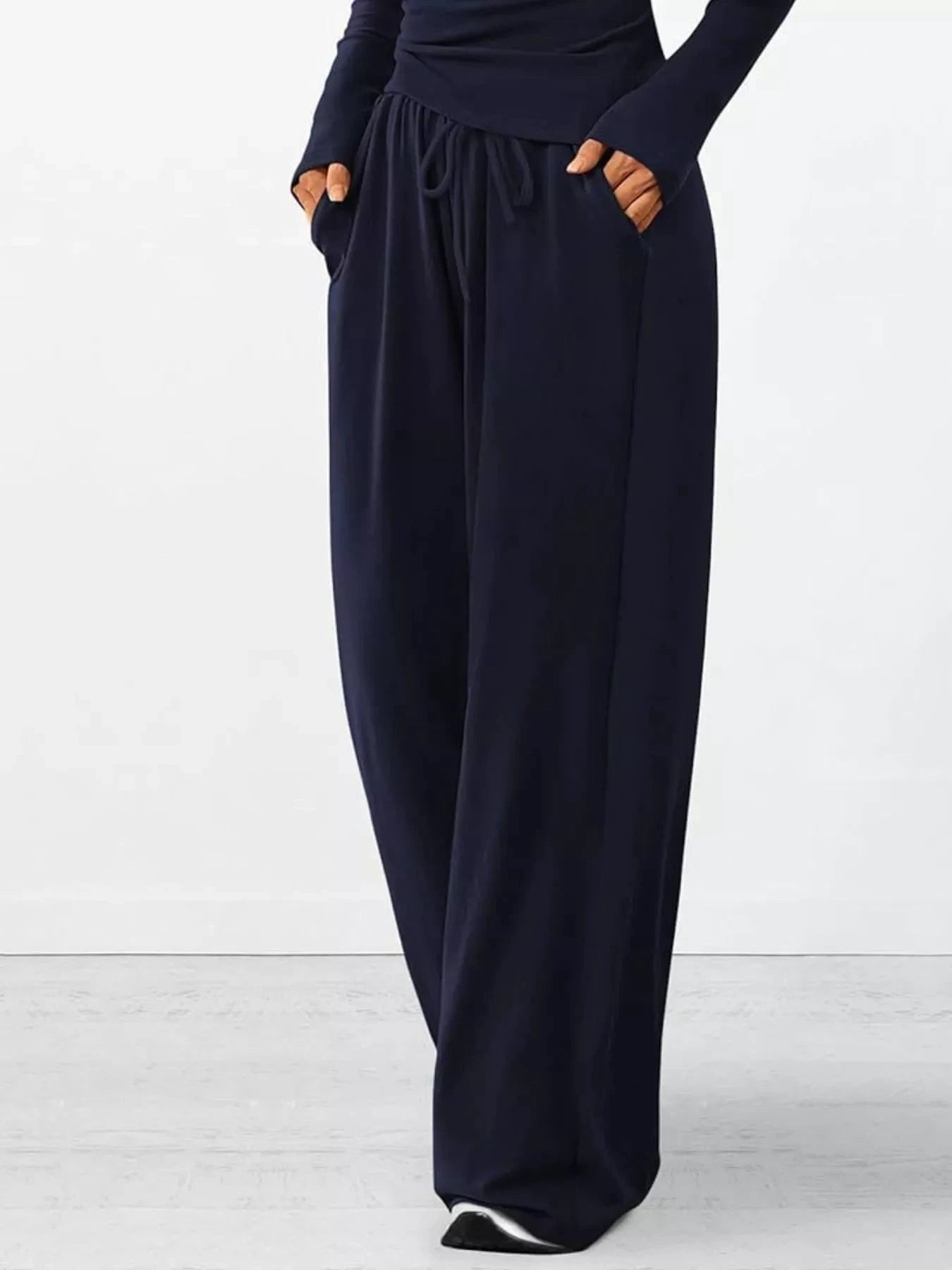 Long Sleeve Top and Wide Leg Pants Set by Trendsi