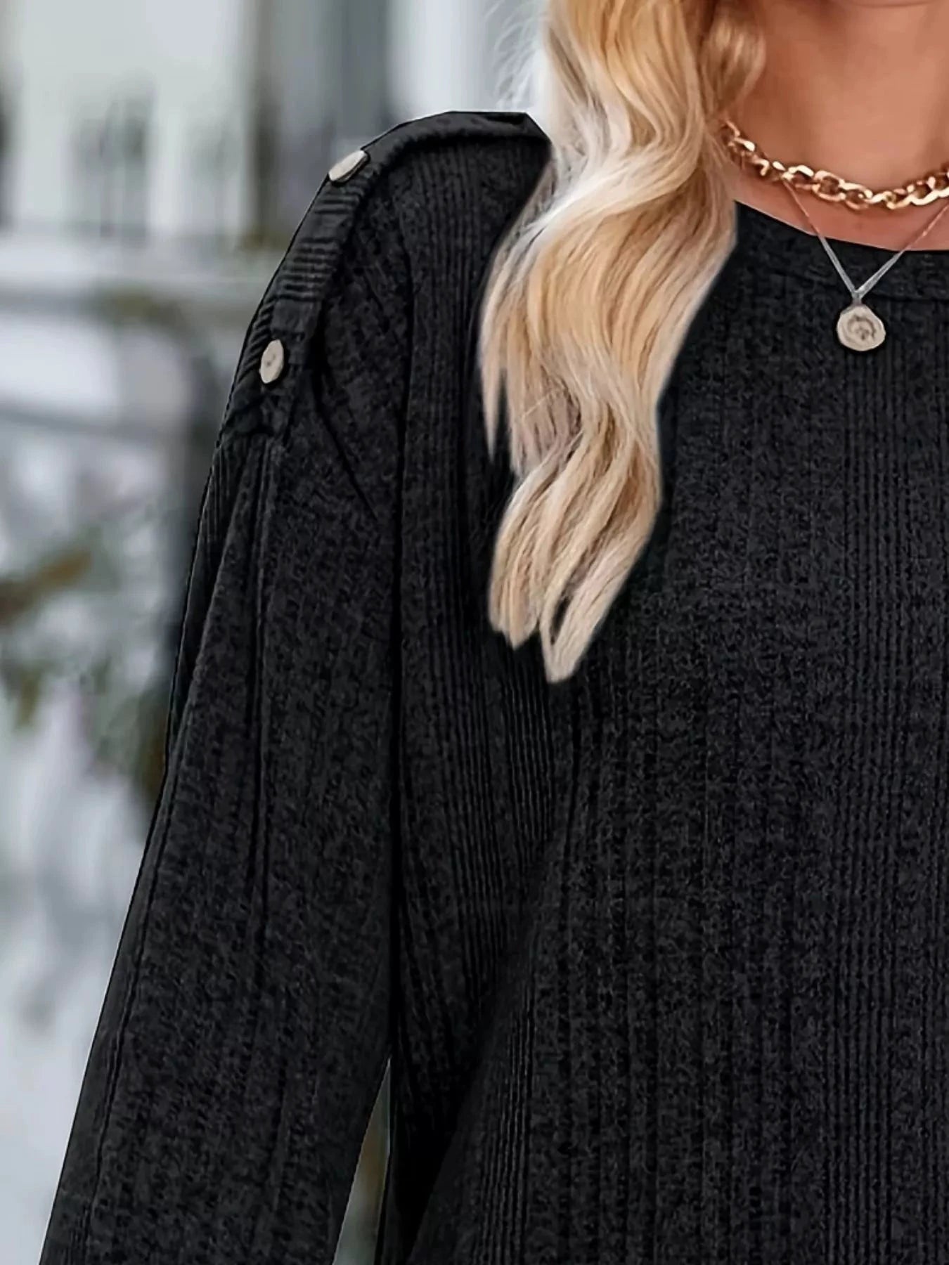 Boat Neck Ribbed Knit T-Shirt by Trendsi