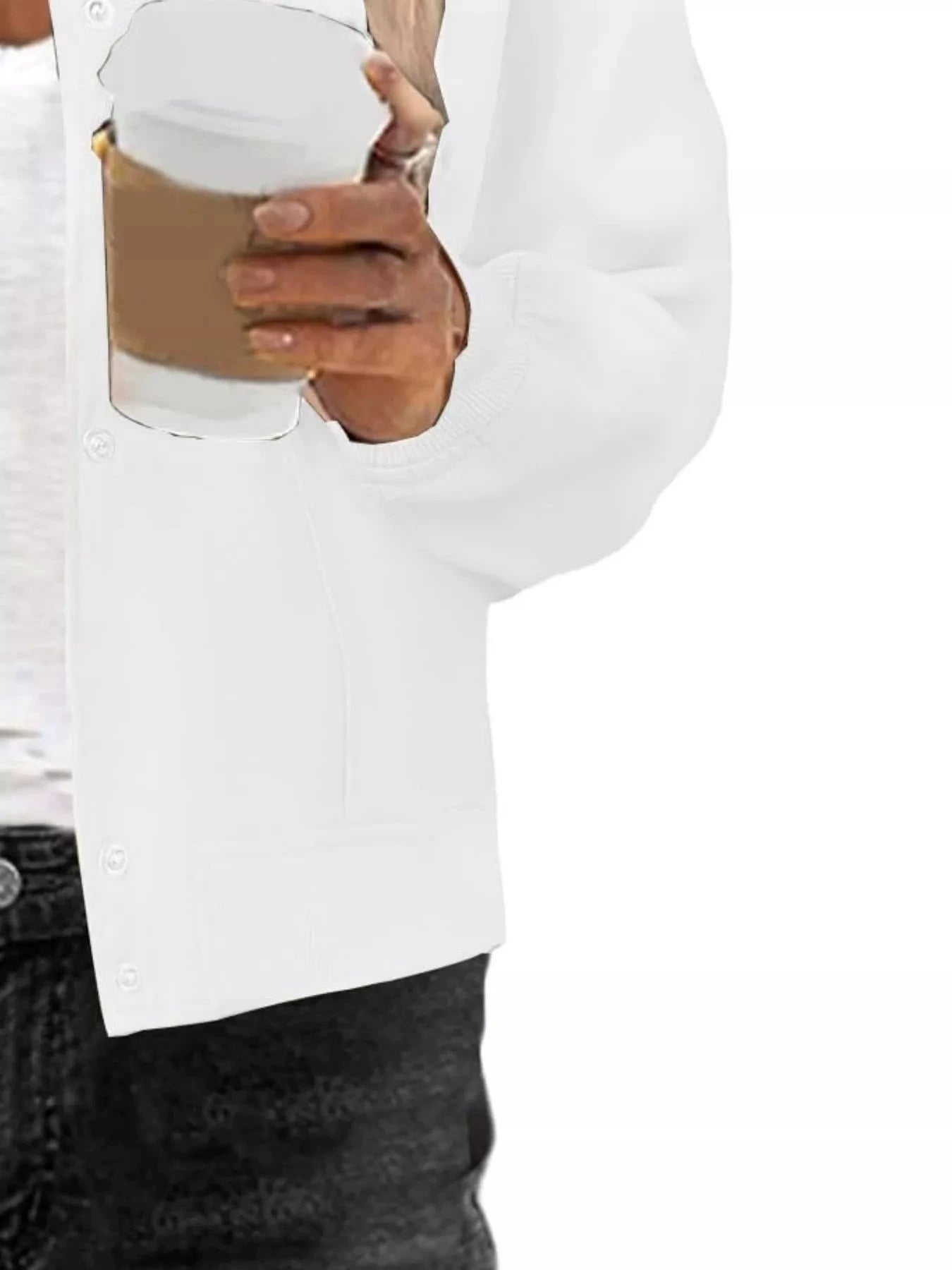 Full Size Snap Down Long Sleeve Jacket Plus Size by Trendsi