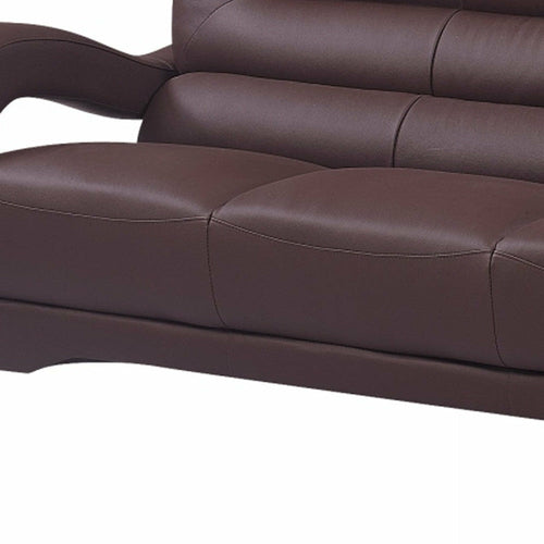 105inches Glamorous Brown Leather Sofa Set