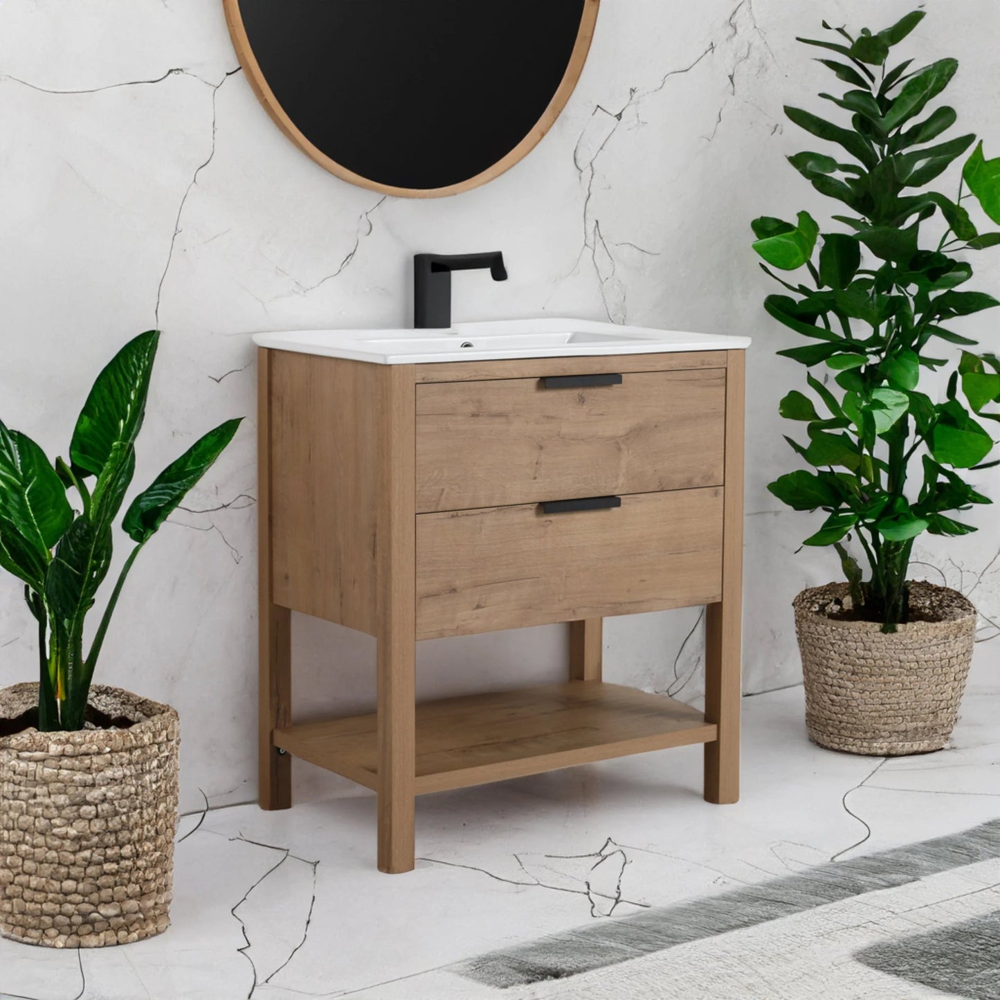 30 Inch Bathroom Vanity Plywood With 2 Drawers-BVB01030IMO-BL9075B by eprolo