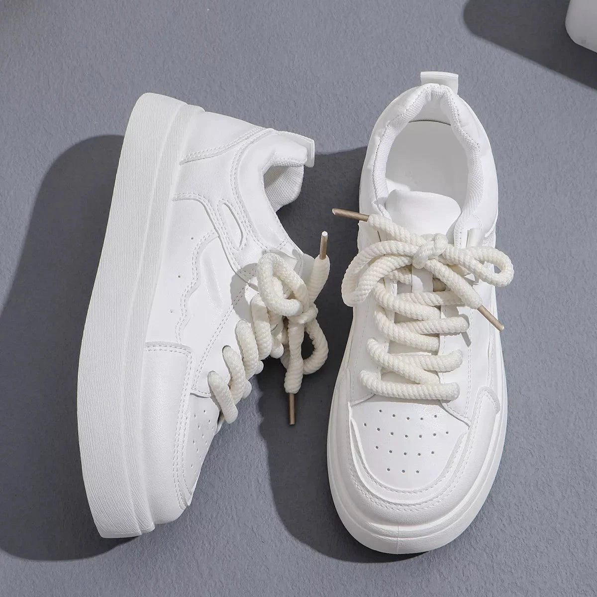 Round Toe Platform Sneakers by Trendsi