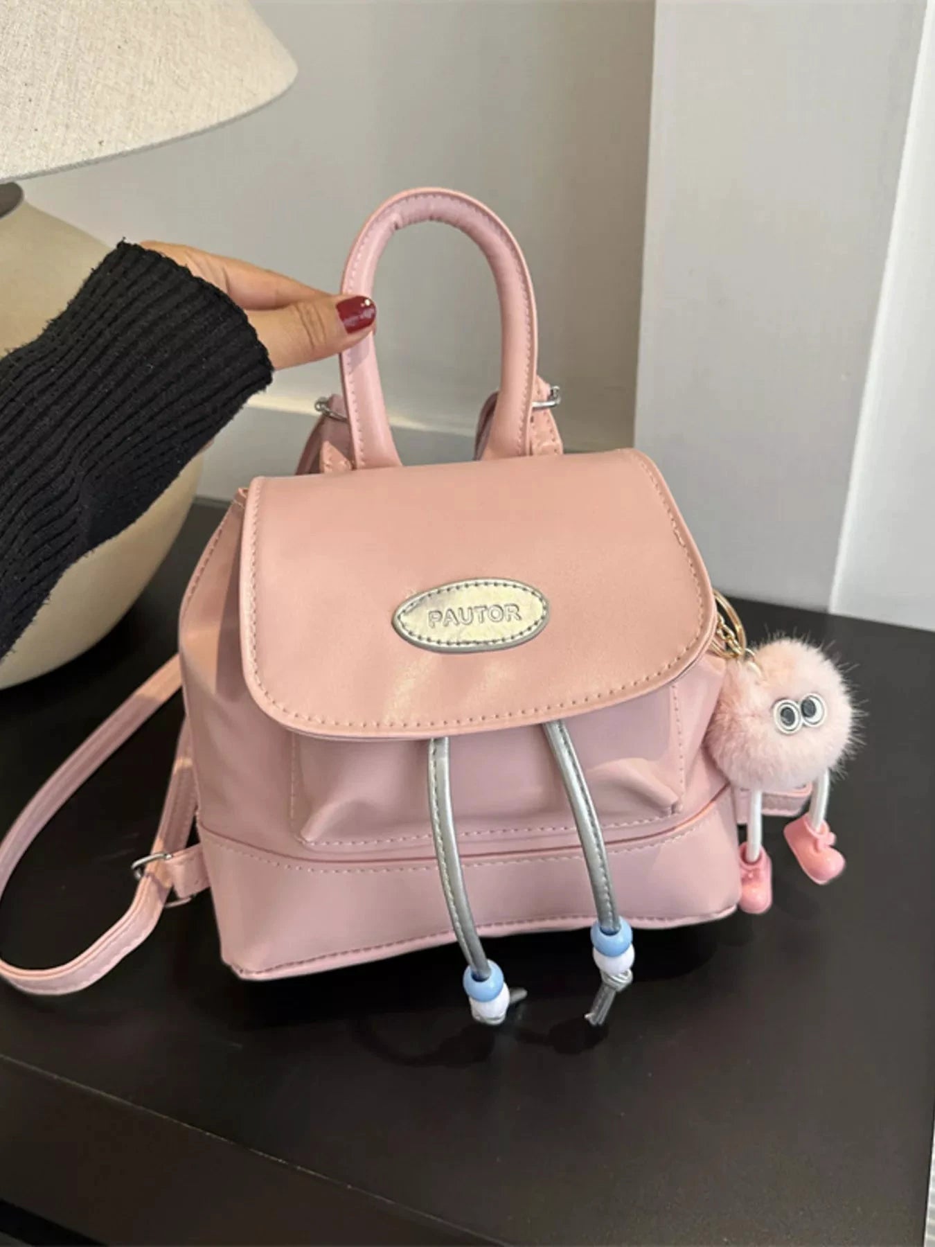 Mini Leather Drawstring Backpack Bag by Trendsi