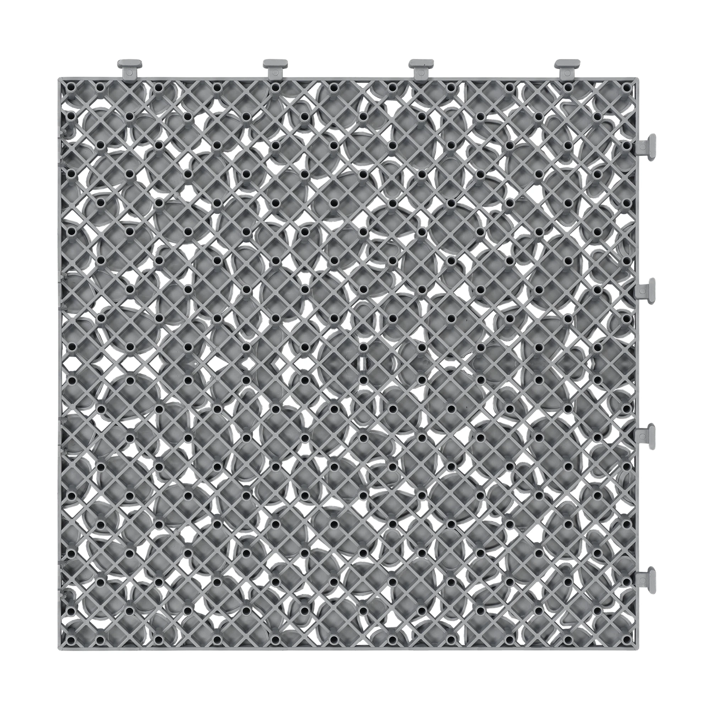12 x 12 inch gray interlocking deck tiles, plastic waterproof pebble pattern, pack of 12 pieces by eprolo