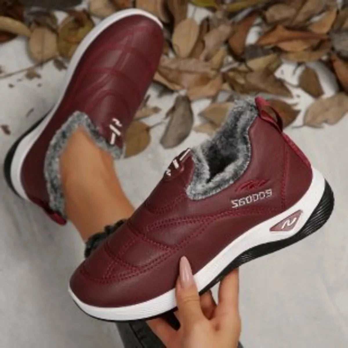 Plush Round Toe Platform Shoes by Trendsi