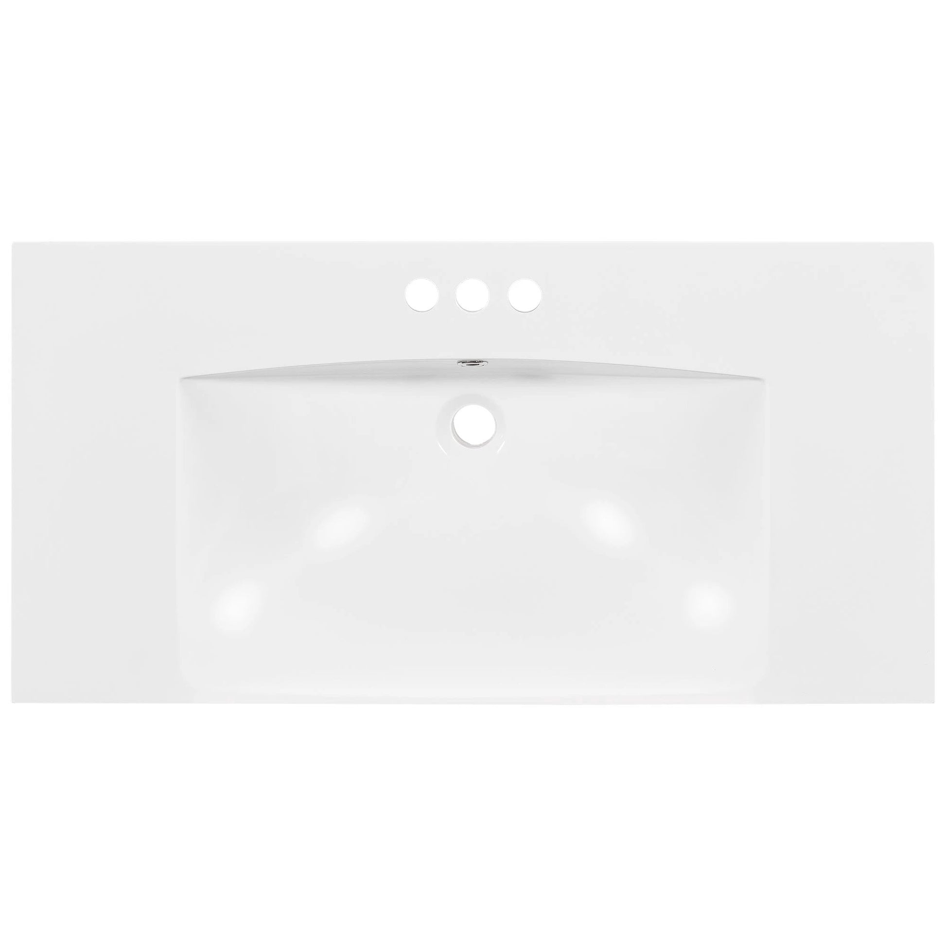 36" Single Bathroom Basin Sink, Vanity Top Only, 3-Faucet Holes, Resin by eprolo