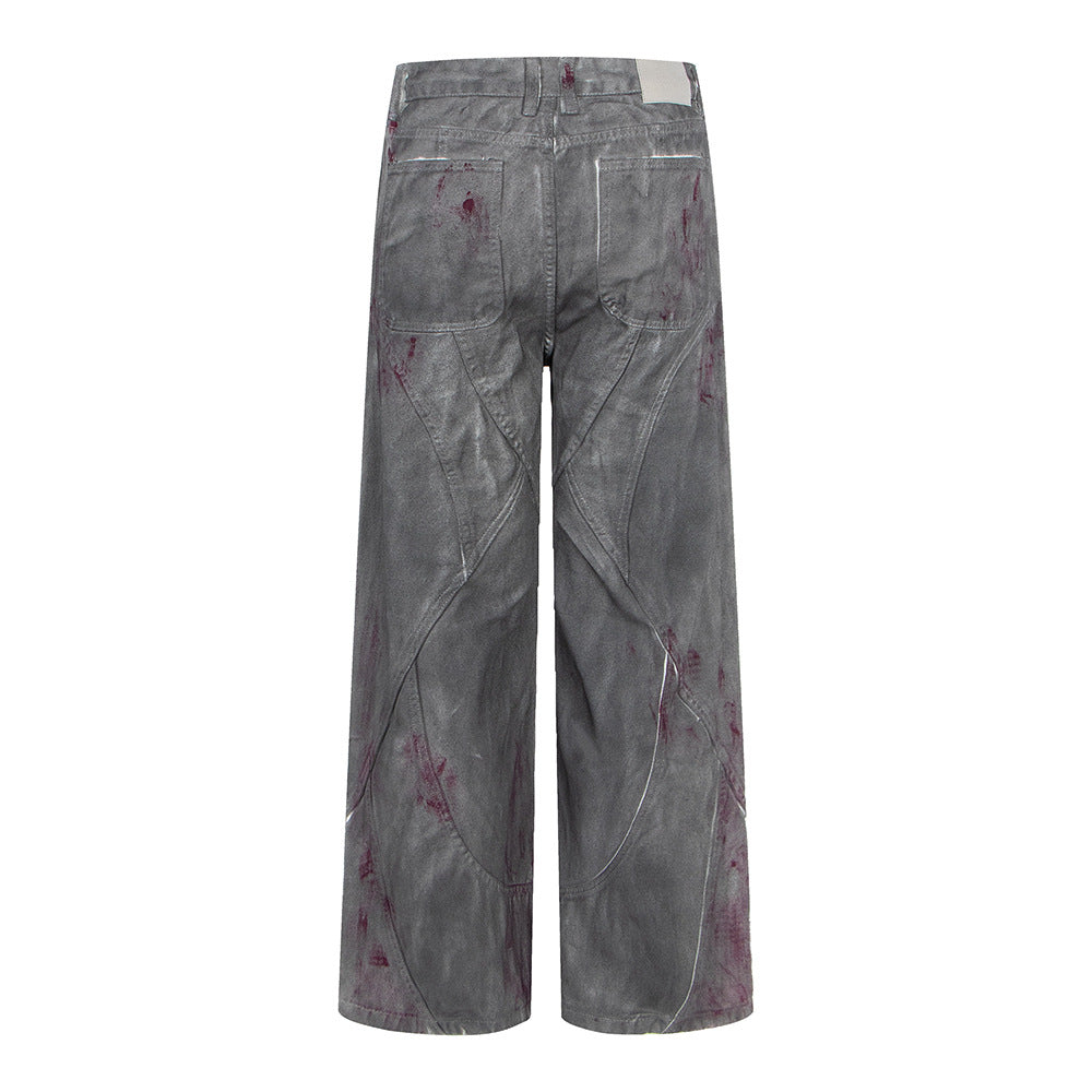 Distressed Dyed Denim Jeans, Trendy Brand