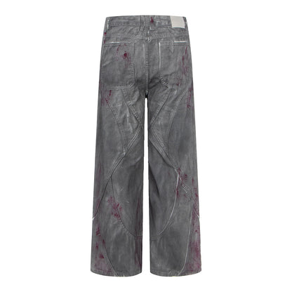 Distressed Dyed Denim Jeans, Trendy Brand