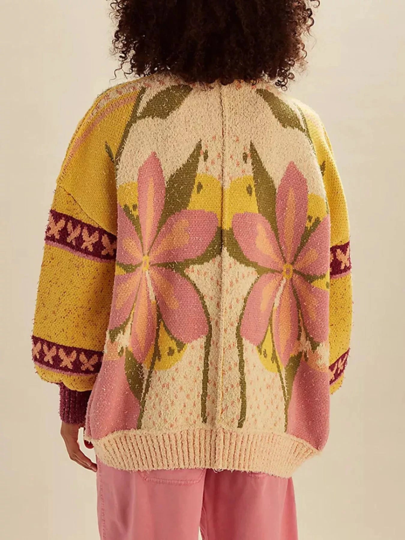 Floral Pattern Button Up Cardigan by Trendsi