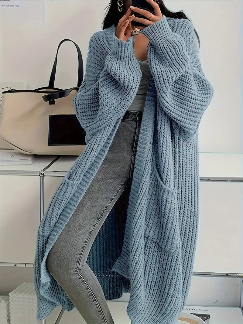 Autumn And Winter Long Sweater Women's Loose All-matching Base Long-sleeved Knitted Cardigan