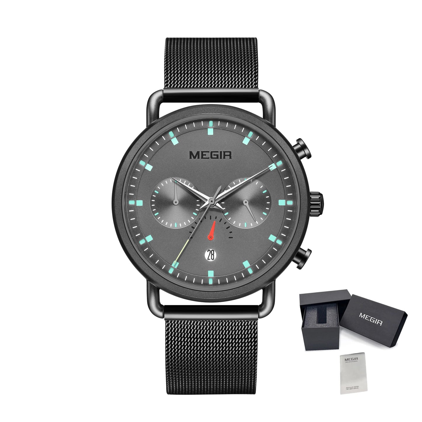 Montre homme MEGIR, marque de luxe, style décontracté, montre à quartz étanche avec date, montre de sport militaire, Relogio Masculino