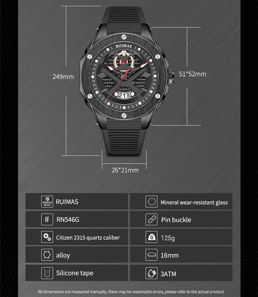 Montres de sport pour hommes à quartz, étanches, bracelet en silicone, Relogio Masculino