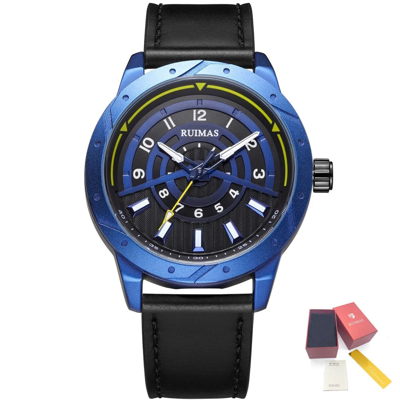 Montre homme de luxe, mouvement à quartz militaire, étanche, grand cadran, bracelet en cuir