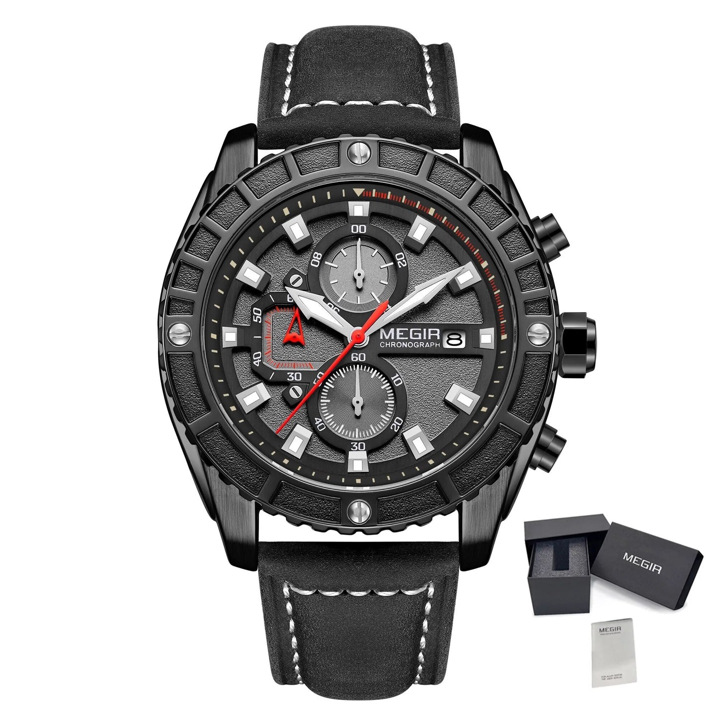 Megir Men's Waterproof Sport Watch Quartz Military Wristwatch Relogio Masculino