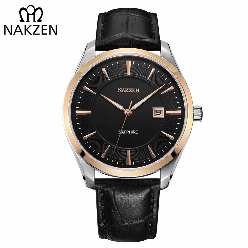 Montre à quartz pour homme NAKZEN, montre-bracelet sport décontractée en cuir, marque de luxe Relogio Homme Masculino 